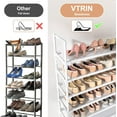 thumbnail image 6 of VTRIN 10 Tiers Shoe Rack Tall Large Capacity 50 Pairs Wide Shoe Organizer Sturdy Shoe Shelf for Entryway with Two Hooks Metal Shoe Storage for Closet, Bedroom, White, XJ-113, 6 of 16