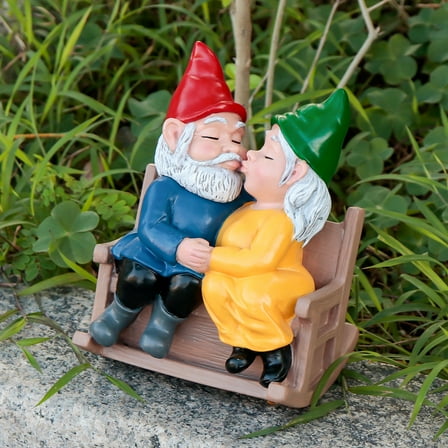 Whimsical Funny Garden Gnome - Ultimate Outdoor Gnomes Decor for a Magical Garden! Ideal Gnomes Gifts for Women & Unique Yard Gnome Couple Statue