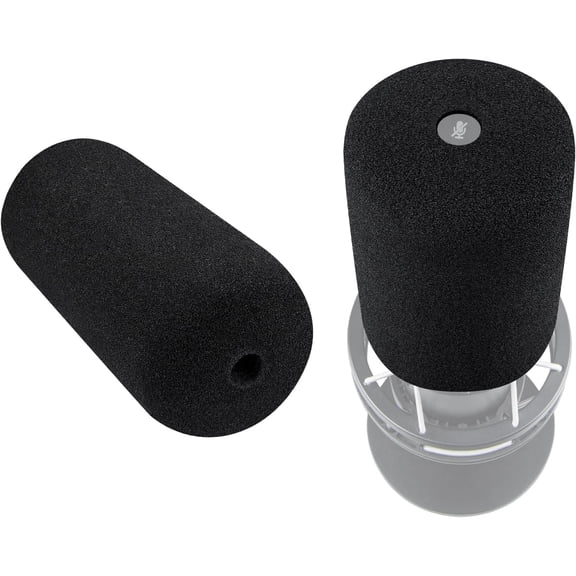 SOULWIT 2Pcs Microphones Pop Filter for HyperX QuadCast/QuadCast S/QuadCast 2S, Protective Mic Cover Windscreen Foam - Black