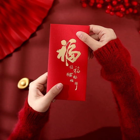 Zhuge Red Envelopes Chinese New Year, 12pcs Money Envelopes for Cash Christmas Lucky Money Pocket-E01