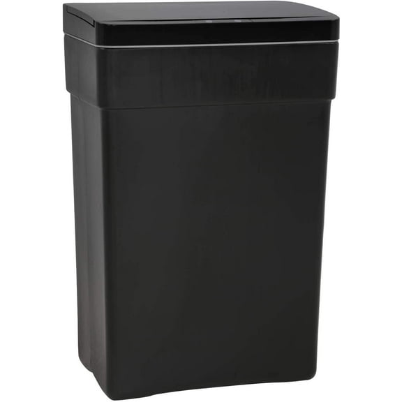 FDW 13 Gallon Plastic Automatic Trash Can, Touch Free for Home/Office(Black)