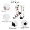 thumbnail image 5 of Men's White Baseball Novelty Athletic Socks Women's Digital Printing Funky Patterned Crew Socks, 5 of 7