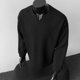 thumbnail image 5 of Ceisia Men's Relaxed Fit Vertical Rib Knit Small V-Neck Long Sleeve Casual Top Gifts, 5 of 8