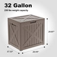 thumbnail image 4 of fazzn 32 Gallon Resin Deck Box Outdoor Indoor Waterproof Storage Box for Patio Furniture Pool Accessories Storage for Cushion Garden Tools (Brown), 4 of 7