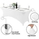 thumbnail image 5 of Paquete de 2 fundas de mesa de LICRA para mesa de 6 pies, mantel elástico ajustable Universal para fiestas, banquetes, bodas y eventos, color blanco, 5 of 5