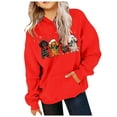 thumbnail image 2 of Sweat à Capuche de Noël pour Grandes Filles, Imprimé Chien, Mode Décontractée, Col Rond, Manches Longues, Sweat à Capuche pour Garçons et Filles, Sweat à Capuche pour Adolescentes, Roses, Chandails en Molleton Juniors et Chandail à Capuchon Rouge 8-10 Ans, 2 of 3