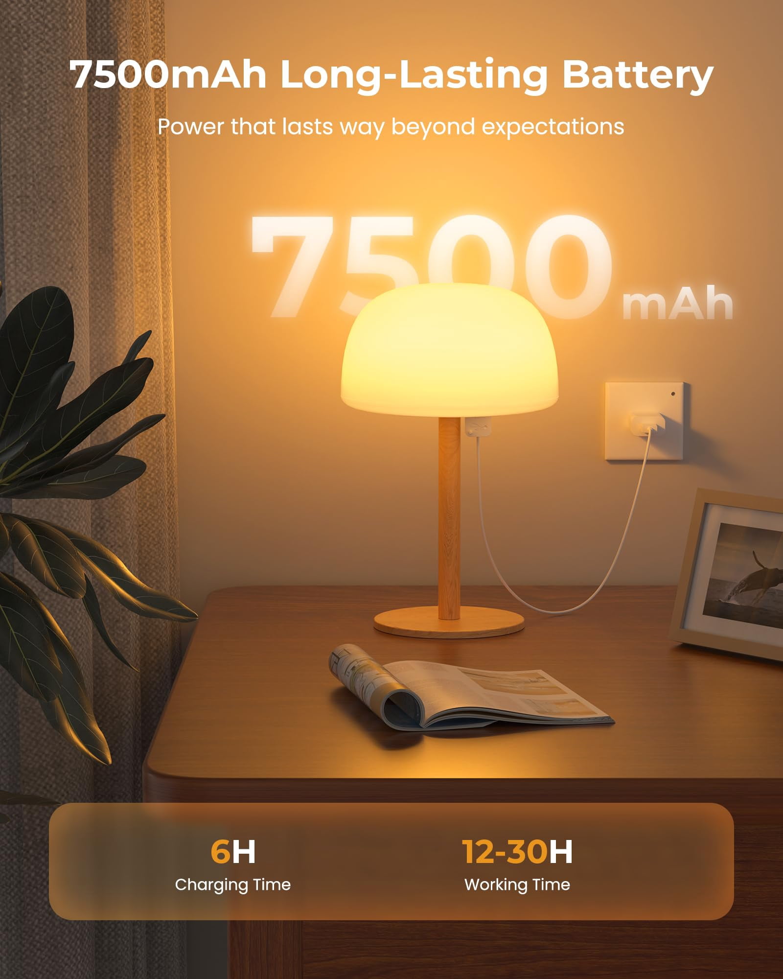 IP65 Shower Lamp Waterproof, 7500mAh Rechargeable Shower Lights for Inside Shower, 18 Colors Cordless Shower Light, Stepless Dimming LED Table Lamp for Bathroom Bathtub Patio Outdoor