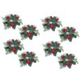 thumbnail image 1 of Christmas Decorations Candle Rings Wreaths for Table Decor,Small Christmas Wreath with Red Berries Candle Wreath for Home Dinner Wedding Party Table Decoration Mini Wreath (8), 1 of 5