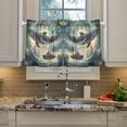 thumbnail image 2 of Yayeee Kitchen Curtains Tier Pair Light Filtering 27"x36" Rod Pocket Short Cafe Window Panel, Beige Floating Whale, 2 of 7