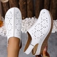 thumbnail image 3 of Rokment Women's Platform Wedges Clogs Slingback Dressy Sandals 2026 Summer Fashion Casual Flower Hollow out Closed Toe Orthopedic Chunky High Heels Beach Dress Sandals for Ladies White Size 9.5, 3 of 5