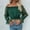Green, variant on Women Summer Fashion One Neck Top Spring Solid Color Pullover Hottie Off Shoulder Top T Shirt