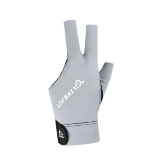 Guantes de billar de 3 dedos kusrkot para practicar billar en interiores gris