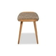 thumbnail image 3 of Baxton Studio Banner Mid-Century Modern Light Brown Fabric Upholstered and Oak Brown Finished Wood Accent Bench, 3 of 7