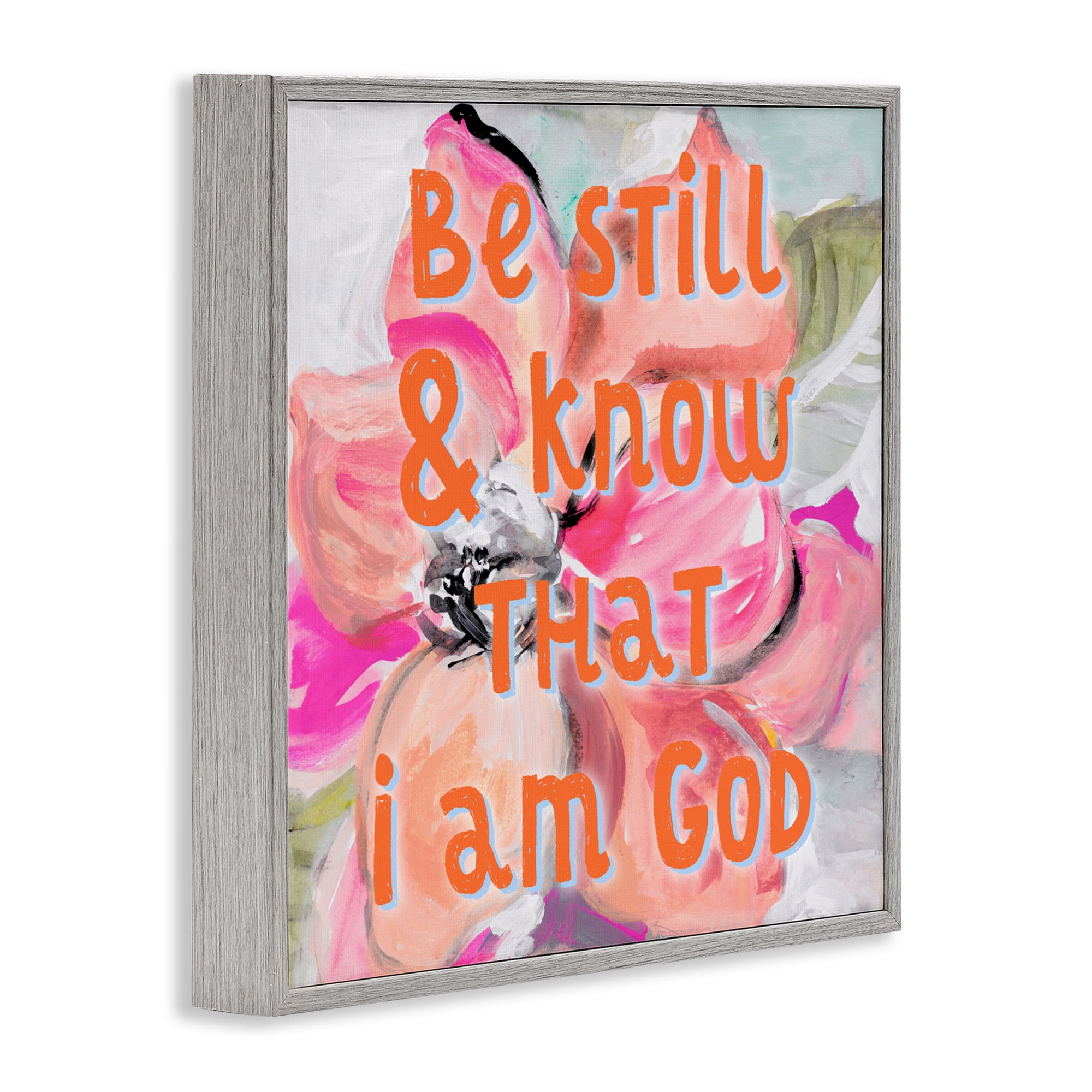 Stupell Industries Bright Be Still Scripture Gray Framed Giclee Art, design by Lanie Loreth