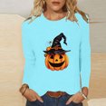 thumbnail image 2 of Raeneomay Long Sleeve Shirts Oversize Women Tops Halloween Casual Printed Round Neck Tops, 2 of 4