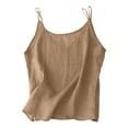 thumbnail image 4 of Seductiva Smile Fish Women Summer Ladies' Fashionable and Summer Cotton and Linen V Neck Slim Shoulder Strap Vest Women with Camisole Top Tank Summer Sleeveless Tops Womens Summer Tops, 4 of 4