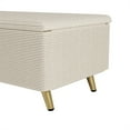 thumbnail image 6 of Modern Ottoman Bench With Storage, 38.4in Corduroy Footrest Stool With Legs, Tufted Upholstered End Of Bed Bench Ottoman For Living Room Entryway, 6 of 6