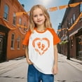 thumbnail image 4 of YUNAFFT T-Shirts Amples pour Enfants Orange Festival Manches Raglan Imprimé Style Décontracté Vacances, 4 of 9