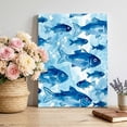Blue Fish Canvas Wall Art for Living Room, Ocean Life Watercolor Fish ...