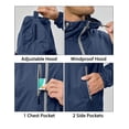 thumbnail image 4 of Little Donkey Andy Men’s Lightweight Windbreaker Jacket Breathable Windproof Hooded Wind Coat Hiking Running Golf Outdoor Travel Dark Blue M, 4 of 7
