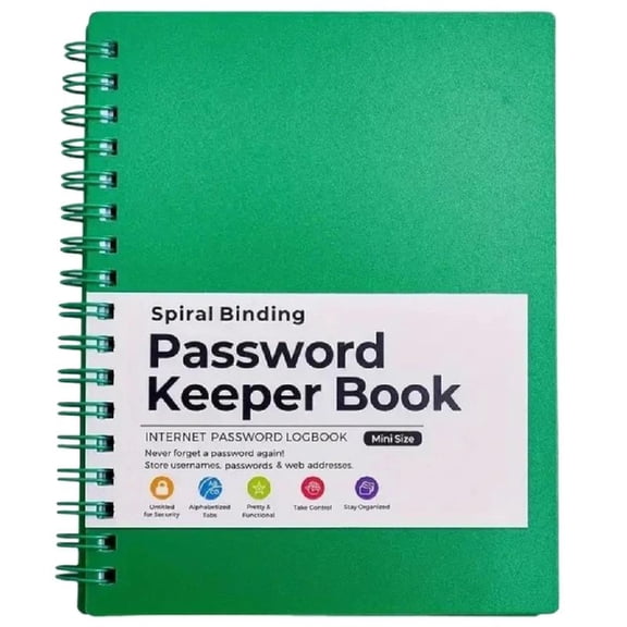 Password Keeper Book Portable Spirals Notebook Password Book with Alphabetical Tabs Office Supplies