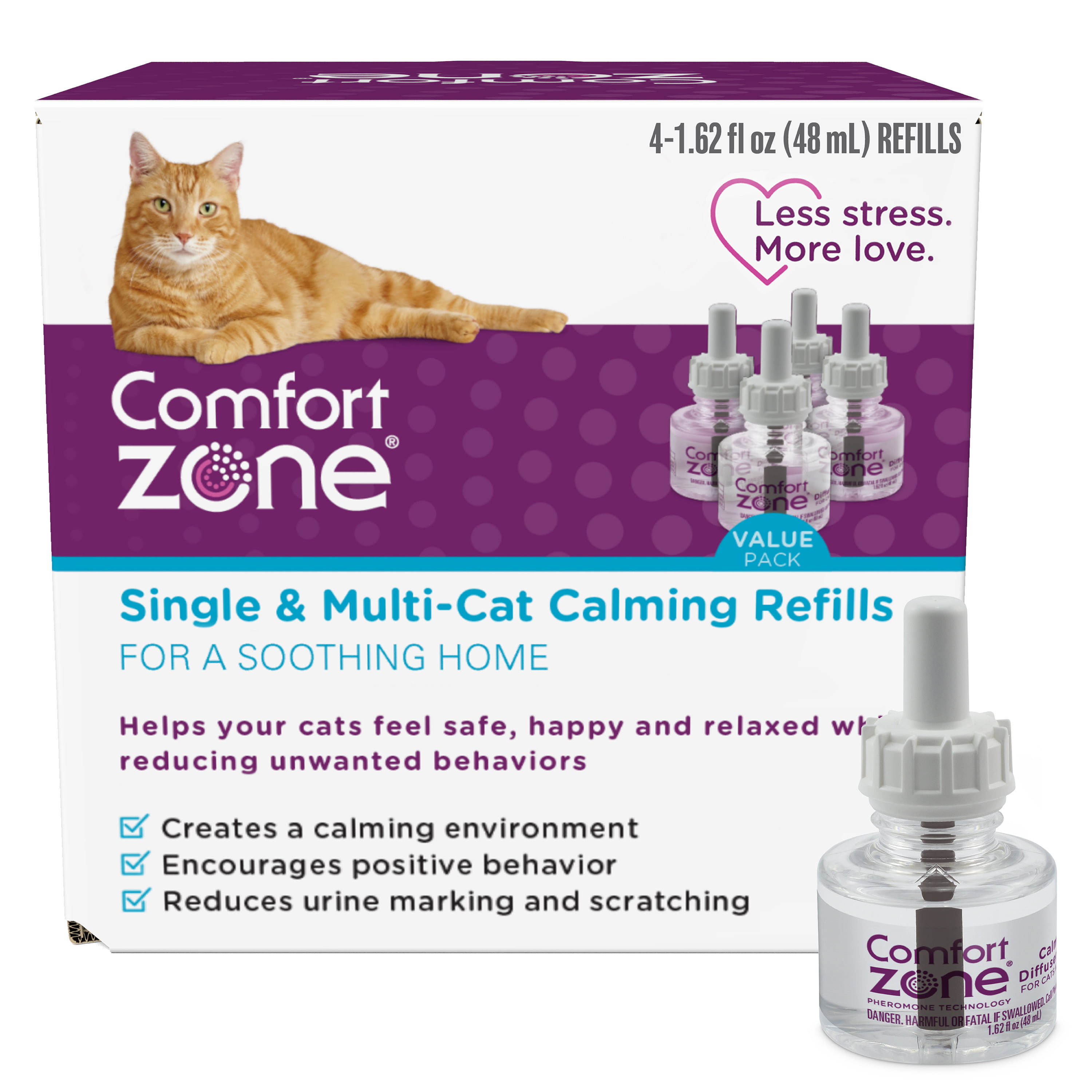 6-PACK Comfort Zone Feliway 48 ml REFILL for Diffuser Cat Behavior Stress Relief 