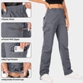 thumbnail image 4 of FEN AI Cotton Travel Work Cargo Pants for women Gray Casual Outdoor Fishing Hiking Pants with Multi Pockets Trousers, 4 of 10