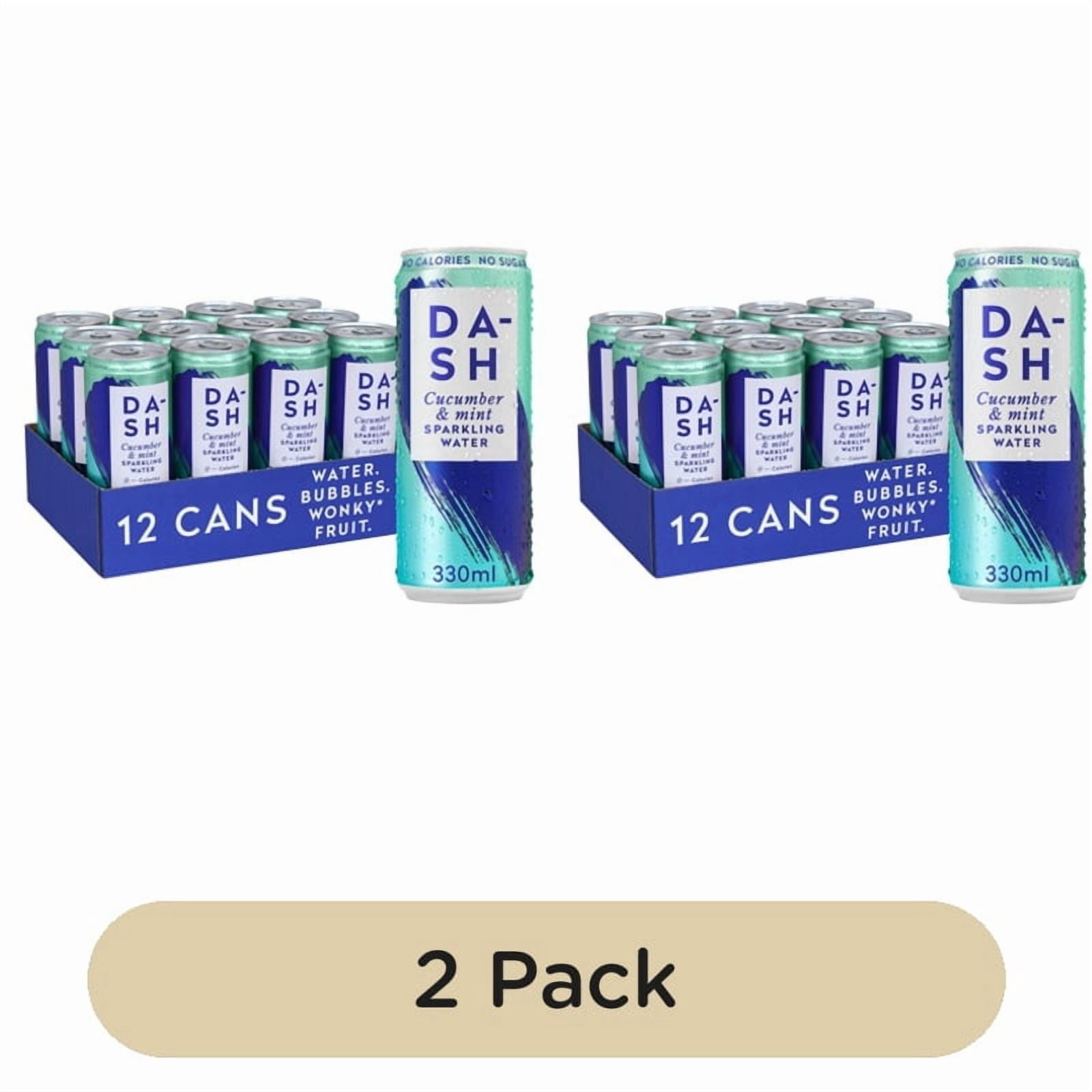 DASH Cucumber & Mint Infused Sparkling Water 12 x 330ml, British Import (Pack of 2)
