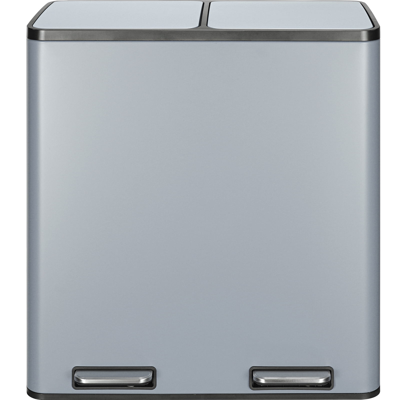 LAZY BUDDY 16 Gallon Kitchen Trash Can with Double Compartments, Stainless Steel Step Garbage Can with Lid & Inner Buckets for Recycling