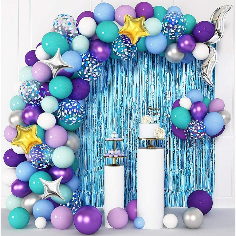 Mermaid Balloons Arch Garland Kit Party Decorations, Purple