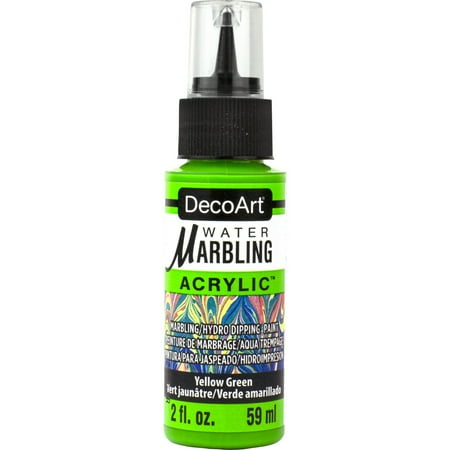 UPC: 0766218137821 | DecoArt Water Marbling Acrylic Paint – Yellow Green 2 oz