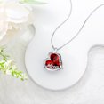thumbnail image 3 of AOBOCO Christmas Gifts I Love You Mom Love Heart Necklace, 925 Sterling Silver Garnet Necklace Jewelry Gifts for Mom, 3 of 6