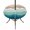 teal, variant on Round Outdoor Tablecloth with Umbrella Hole and Zipper, Navy Blue Ombre Stripe Tablecloth with Elastic Waterproof, Abstract Summer Beach Coastal Patio Table Covers for 45" - 54" Picnic Pool Tables