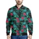 thumbnail image 3 of Chaqueta bomber con estampado de hojas de plátano tropical para hombre, sudadera de manga larga en 3D, chaqueta bomber de calle de gran tamaño con cremallera, 3 of 5