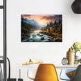 thumbnail image 2 of VELVET Landscape Canvas Wall Art Snow Mounta and River Pictures Livg Room Pe Scenery Modern Artwork Patg Prt on Canvas Picture for Bedroom Livg Room Home Decoration 10x8inch Framed, 2 of 5