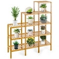 thumbnail image 1 of Topbuy 45.5" x 12.5" x 55.5" 5 Tier Brown Bamboo Plant Rack, 1 of 8