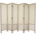 thumbnail image 3 of Oriental Furniture 67'' Tall Open Lattice Fabric 6 Panel Room Divider, 3 of 3