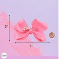thumbnail image 4 of 3 Inch Grosgrain Bow for Little Girls- Set of 2 (Neon Pink), 4 of 5