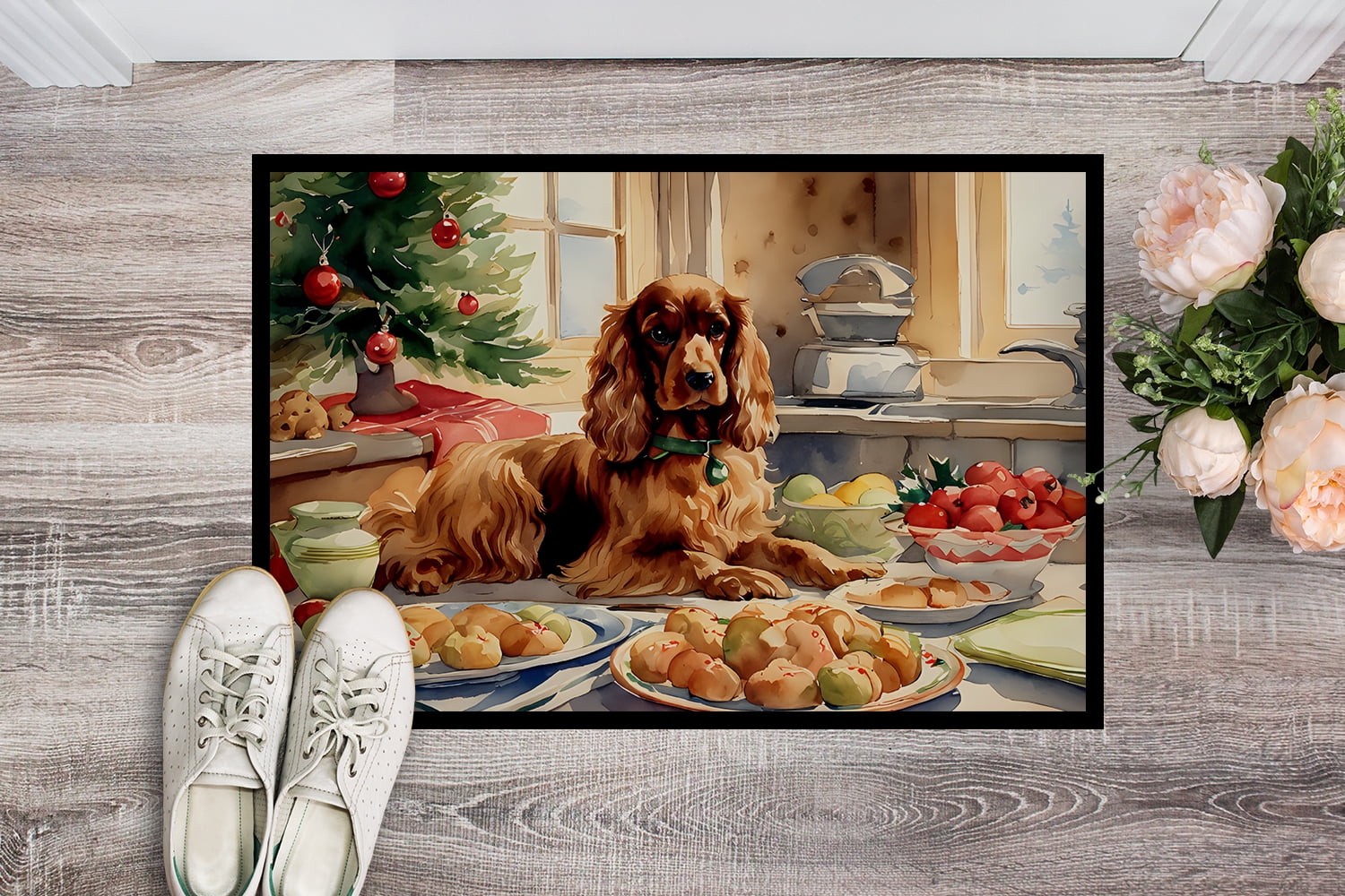 Carolines Treasures DAC3769MAT 18 x 27 in. Unisex Cocker Spaniel Christmas Cookies Doormat