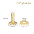 thumbnail image 2 of Uxcell 10 Set 10x3.3x14mm Solid Brass Rivets and Burrs Leather Fastener, Gold Tone, 2 of 5