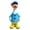 A001- Blue, variant on Goose Statue Resin Duck Figurine with Blue Outfit Rain Boots Pink Rose Accent Whimsical Outdoor Decor for Yard Patio Porch Lawn Garden Decoration Housewarming Gift