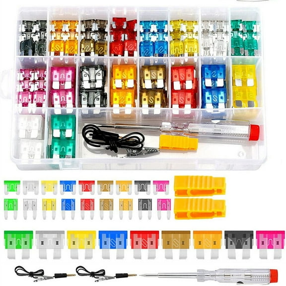 yaaqii 306Pcs Car Fuses Assortment Kit Aluminum Sheet 2‑35A M   S With Circuit Tester
