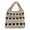 Khaki, variant on Women Knit Tote Bag Heart Pattern Hollow out Large Capacity Shoulder Handbag for Beach Shopping Daily Travel