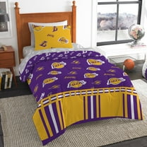 NBA Los Angeles Lakers Bed in a Bag, 100% polyester, Twin Size, Team Colors, 4 Piece Set