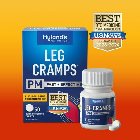 Hyland's Leg Cramps PM, Relief of Nighttime Leg, Calf, and Foot Cramps, 50 quick-dissolving tablets