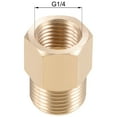 thumbnail image 3 of Uxcell Brass Pipe Fitting Male x Female Hex Bushing Adapter Length 0.94" x 0.67" 1, 3 of 3