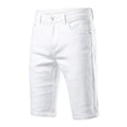 thumbnail image 2 of Men's Flat Front Stretch Skinny Golf Shorts Black Jean Short With Pockets Summer Jorts, 2 of 5