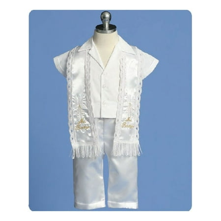 Angels Garment Baby Boy White Pants Stole Christening Outfit Set 3-24M