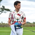thumbnail image 4 of Lsque Sanrio Pattern Golf Shirts for Men Dry Fit Print Moisture Wicking Performance Short Sleeve Polo Shirt-Large, 4 of 7