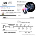 thumbnail image 2 of Serie Navideña 100 Luces Led Tipo Lupa Luz Blanca 6.5 Mts, 2 of 3